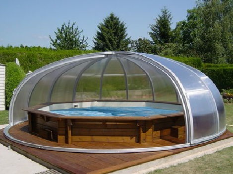 Abri de piscine rotonde coulissante